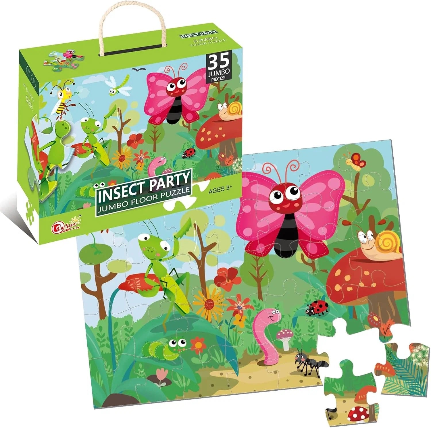 Insect Party Puzzle 35 Pieces Jumbo Floor Puzzle MAS KIDZ
