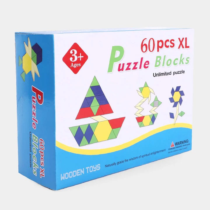60 Pieces Puzzle Blocks Tangram Puzzle XL Size