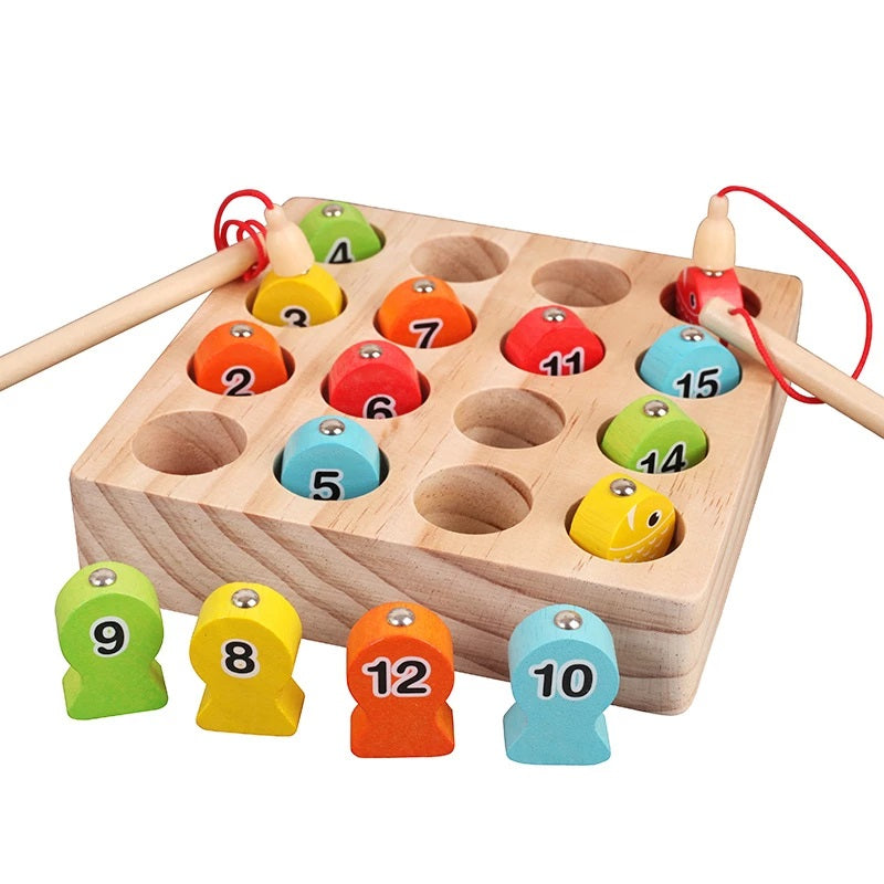 Digital Fishing magnetic wooden toys