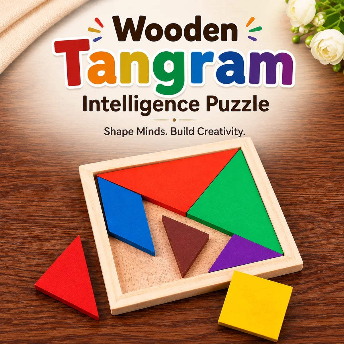 Wooden Tangram Puzzle Sheet 2824 MAS KIDZ