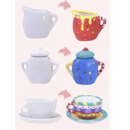 Painted Tea Set 09 Pieces Local SW Toy 001 Maskidz