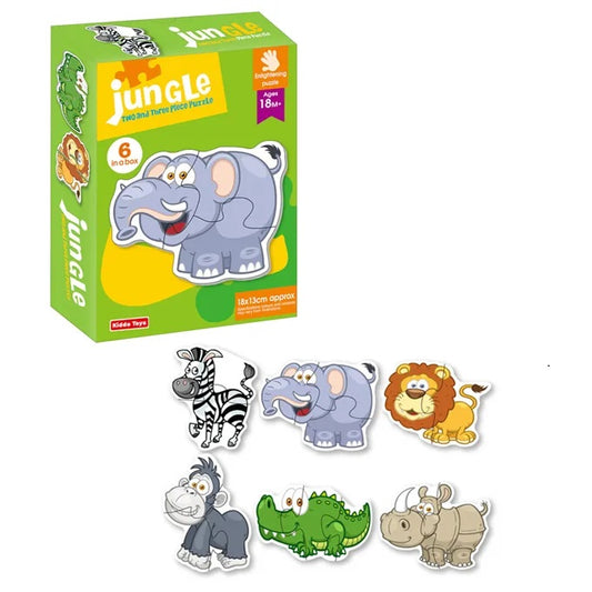 Jungle Two to Three Piece Puzzle 6in1 88062 maskidz-3dm