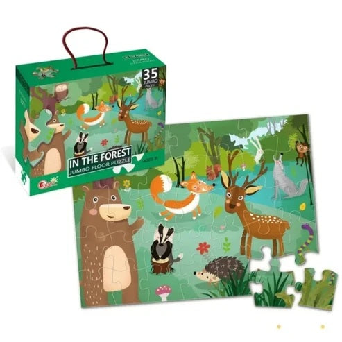 35 Pcs In The Forest Jumbo Floor Puzzle for Kids (Ages 3+) | Educational Large Jigsaw Animal Puzzle Toy for Toddlers MAS KIDZ
