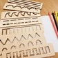 Montessori Wooden Stencil Board for Kids Zig Zag Wavy Straight Lines Tracing Stencil Set
