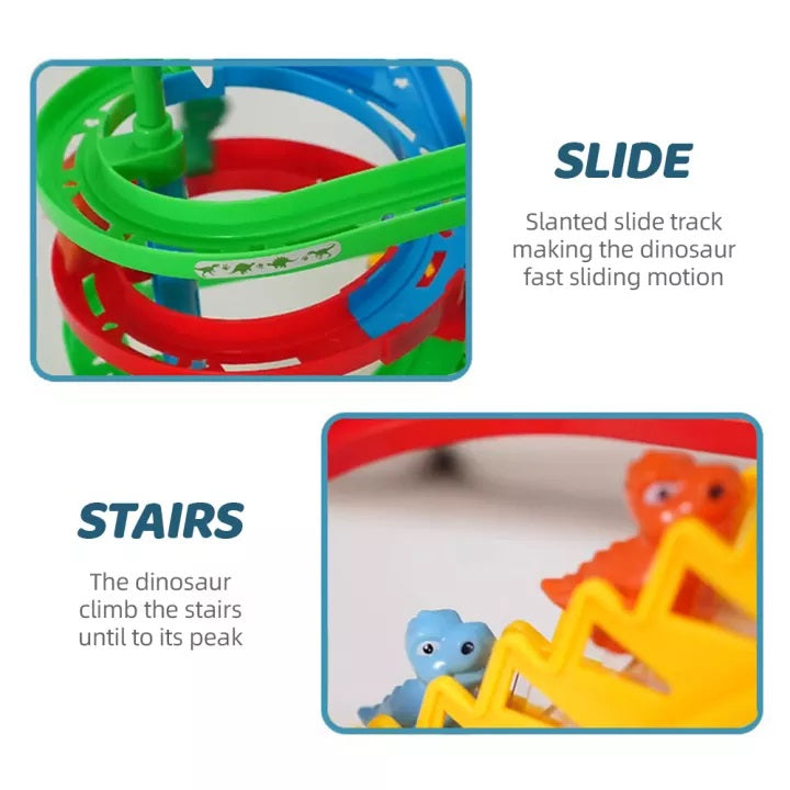 Dinosaur Musical Climbing Stairs Slide Track Pretend Play Toy With Lights 2012Y