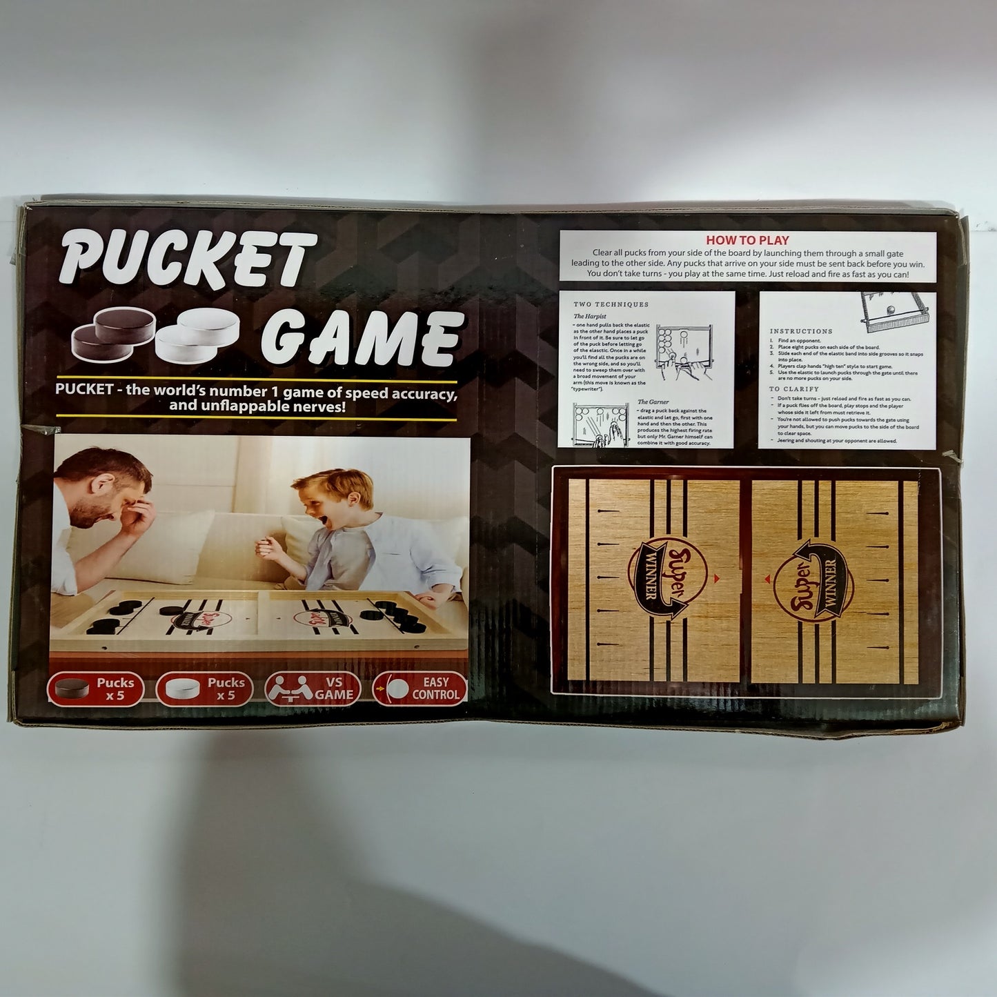 Pucket Game Wooden Carrom Toys Small