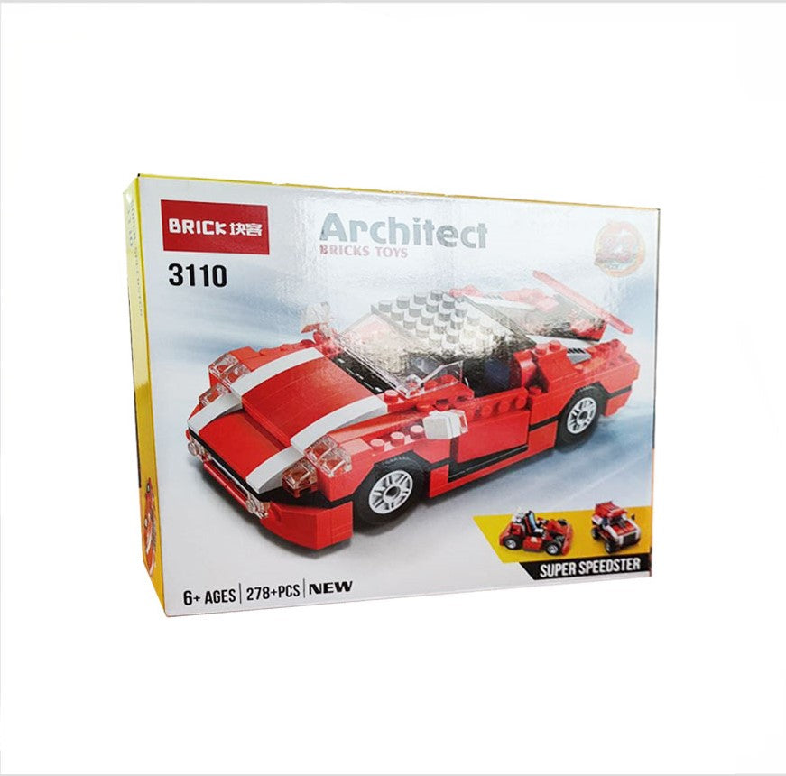 Brick Architect Bricks Toy 23 Model in 1 code No 3110 Car Model Lego Super Speedster