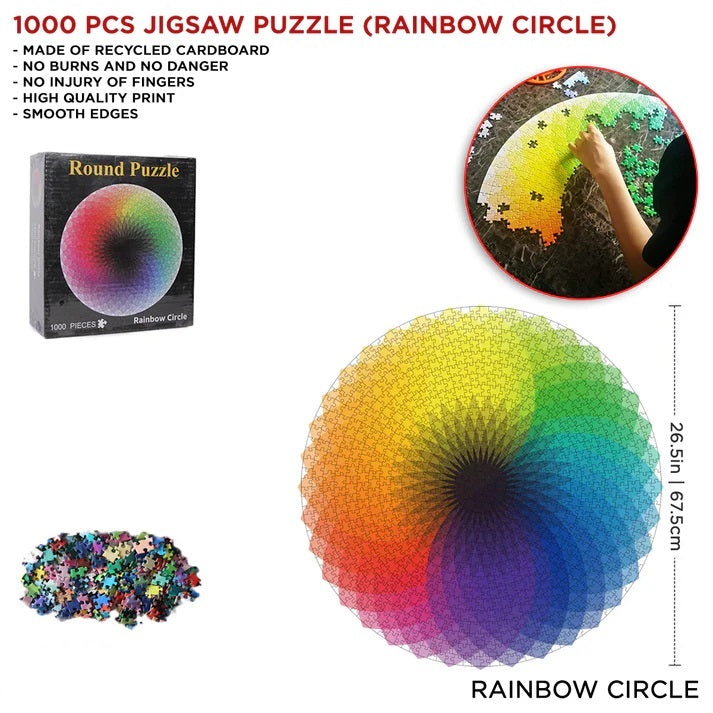 Round puzzle rainbow circle 1000 pieces MAS KIDZ