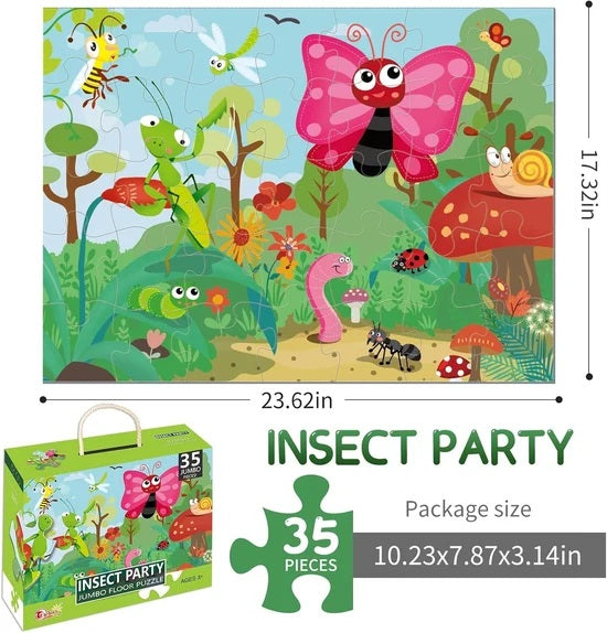 Insect Party Puzzle 35 Pieces Jumbo Floor Puzzle MAS KIDZ