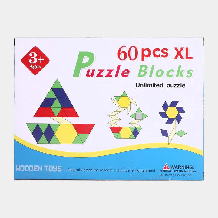 60 Pieces Puzzle Blocks Tangram Puzzle XL Size