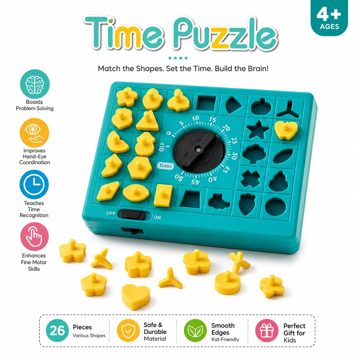 Time Puzzle Shape Matching Game for Kids