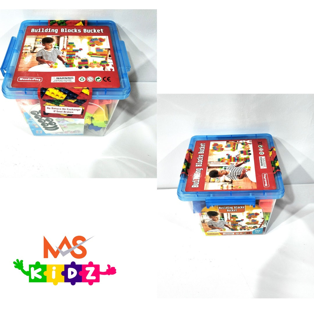 Building Block Bucket For Kids 110 Pieces MAS KIDZ