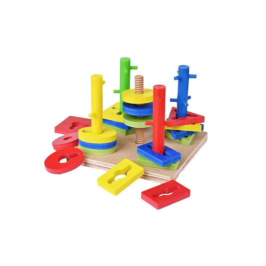 Wooden Five Sets of Column Blocks MAS KIDZ