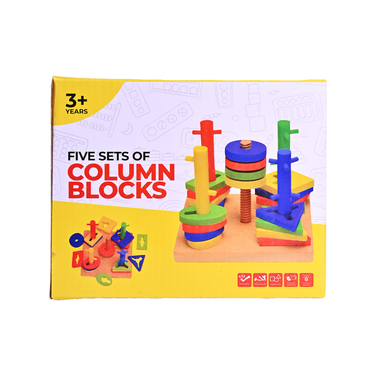 Wooden Five Sets of Column Blocks