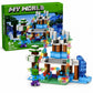 Minecraft-style building blocks with light-up winter castle and character figure