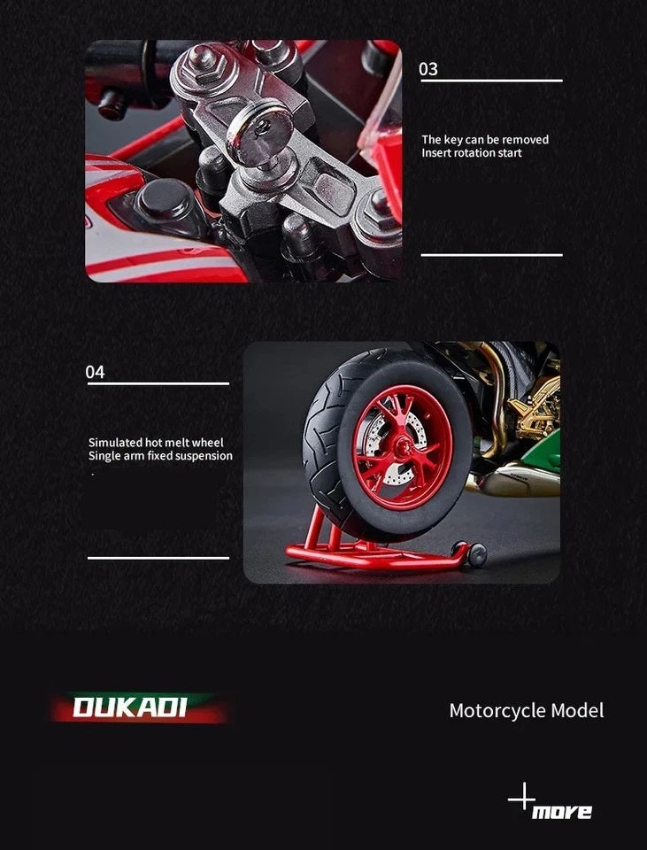 Ducati 1199 Panigale R Alloy Motorcycle Diecast Model Bootable Sprayable With Sound Light Toy MAS KIDZ