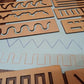 Montessori Wooden Stencil Board for Kids Zig Zag Wavy Straight Lines Tracing Stencil Set