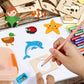 Wooden Stencils Drawing Kit 12 pieces character in plastic packing 90009