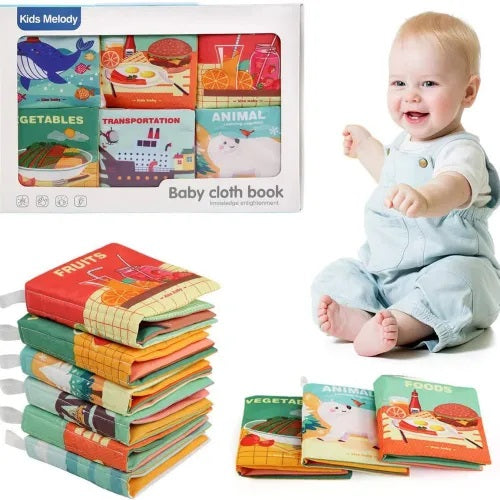 Baby Cloth Book Kids Melody 9971 pack of 6 Cloth Books