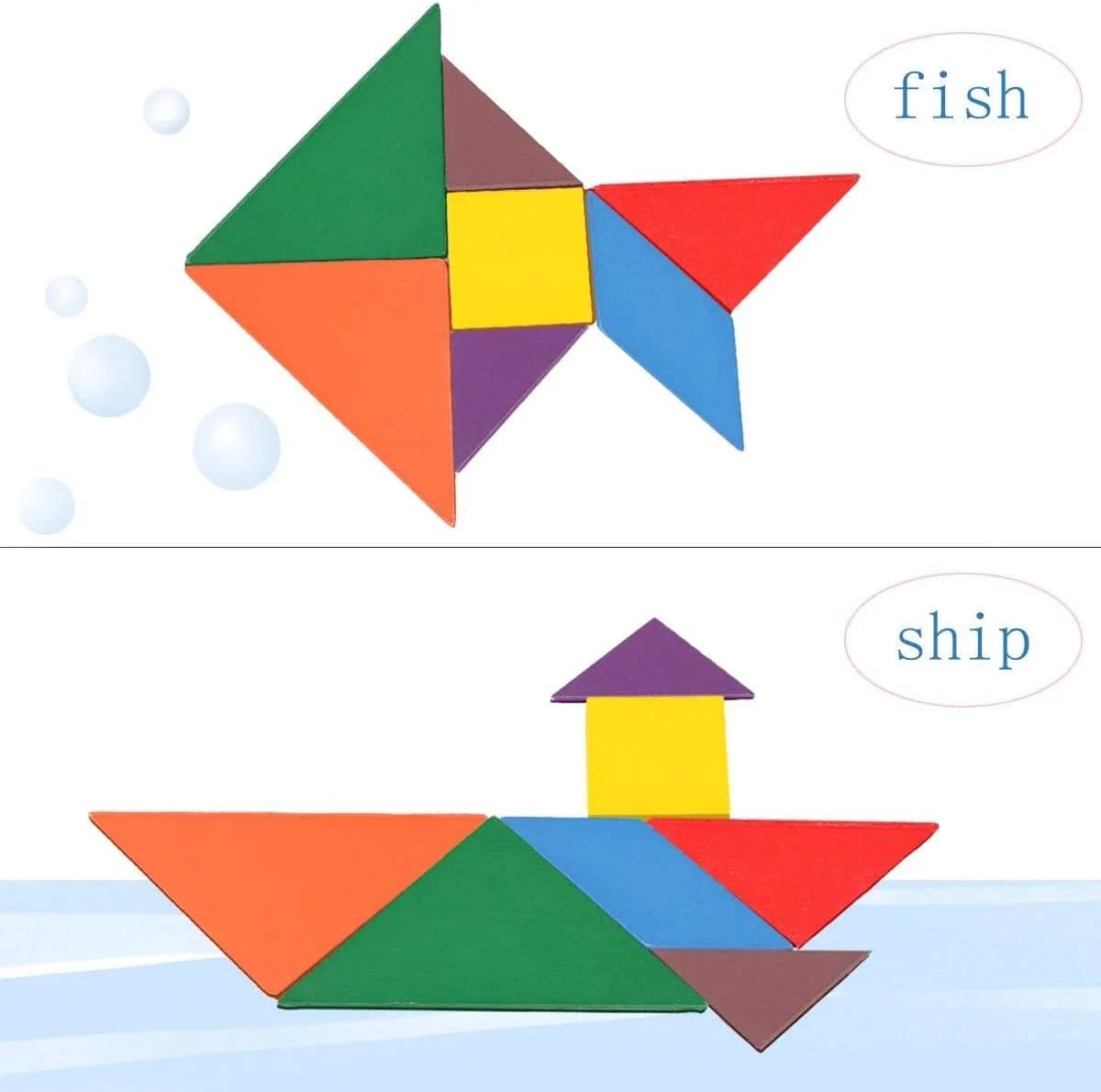 Wooden Tangram Puzzle Sheet 2824 MAS KIDZ