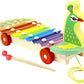 Peacock knock qin wooden xylophone with pull along rope