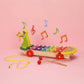 Peacock knock qin wooden xylophone with pull along rope