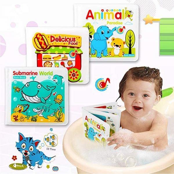 Baby Bath Books Waterproof Floating Toy Soft PVC Non-Toxic Early Learning Bath Time Fun