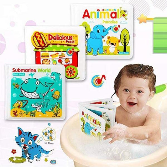 Baby Bath Books Waterproof Floating Toy Soft PVC Non-Toxic Early Learning Bath Time Fun
