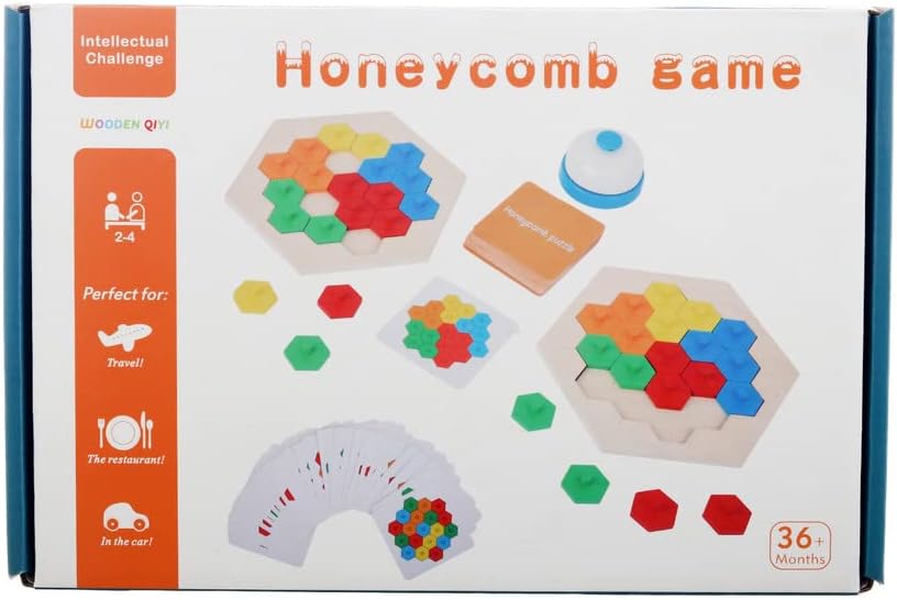 Wooden Honeycomb Shape Puzzles 2 Players Challenge Game