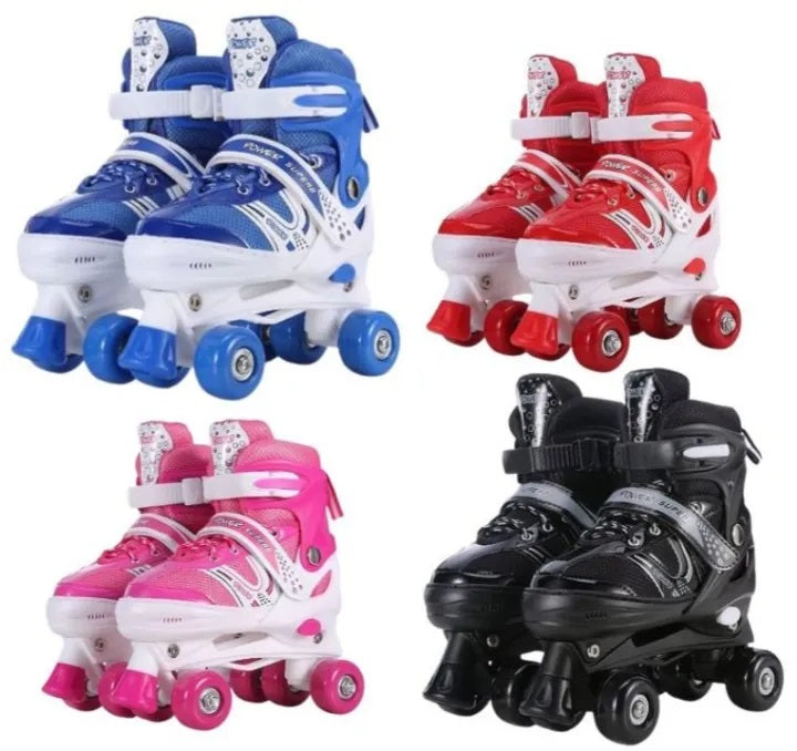Quad Roller Skates 2 Rows 4 Wheels  Without Safety Gears Sakting Shoes