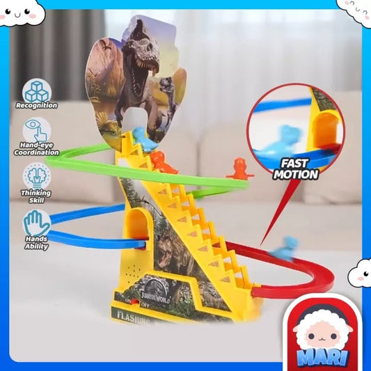 Dinosaur Musical Climbing Stairs Slide Track Pretend Play Toy With Lights 2012Y maskidz-3dm