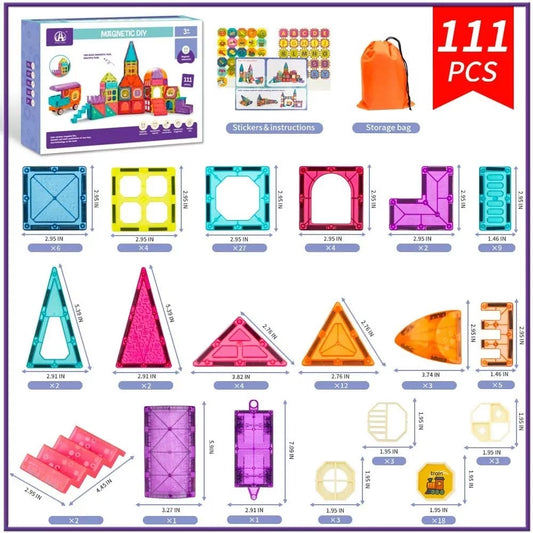 Magnetic Tile Game 111 pieces