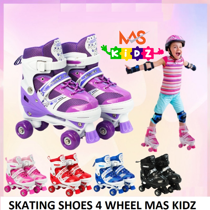Quad Roller Skates 2 Rows 4 Wheels  Without Safety Gears Sakting Shoes
