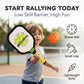 Kids playing pickleball with paddle set outdoors on a sports court
