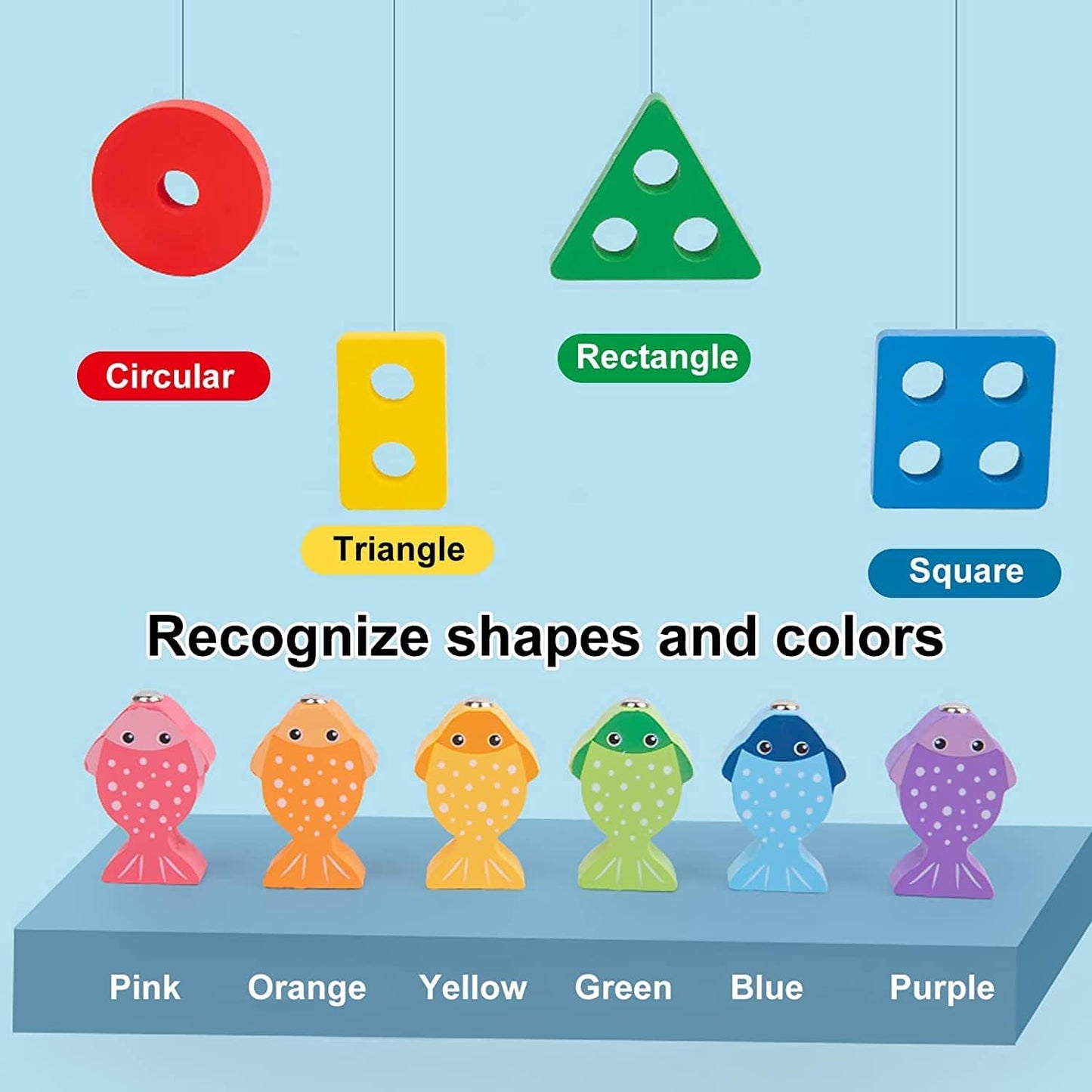 2 in 1 Fishing Column 6 fishes and 4 shapes