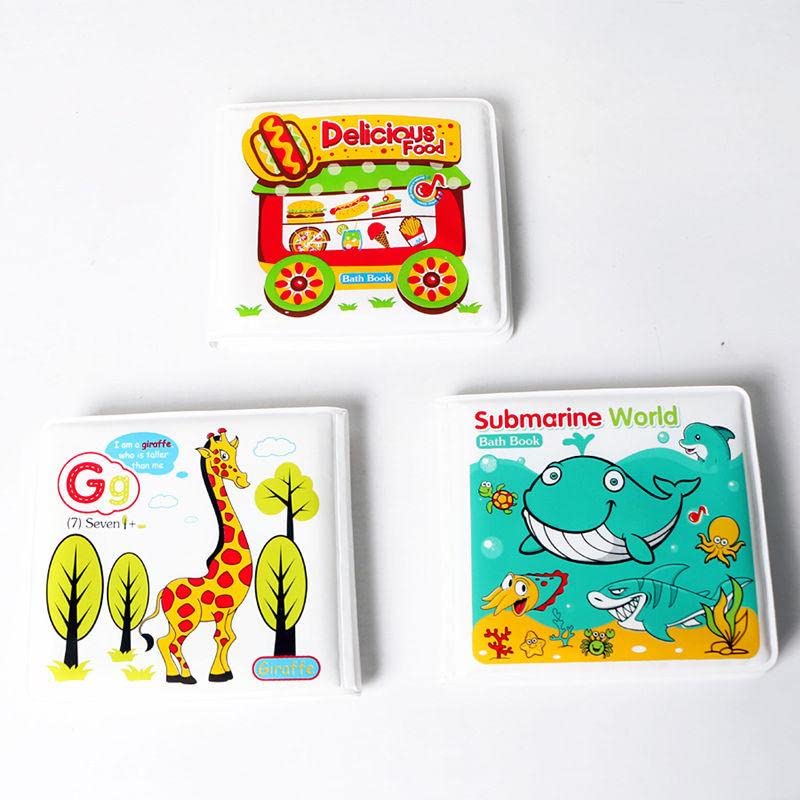Baby Bath Books Waterproof Floating Toy Soft PVC Non-Toxic Early Learning Bath Time Fun