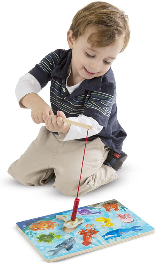 Magnetic Fishing Catch Wooden board 8 piece maskidz-3dm