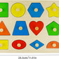 Wooden 12 Shape puzzle with nobe grip wooden pegged puzzle toy imported