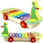 Peacock knock qin wooden xylophone with pull along rope