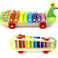 Peacock knock qin wooden xylophone with pull along rope