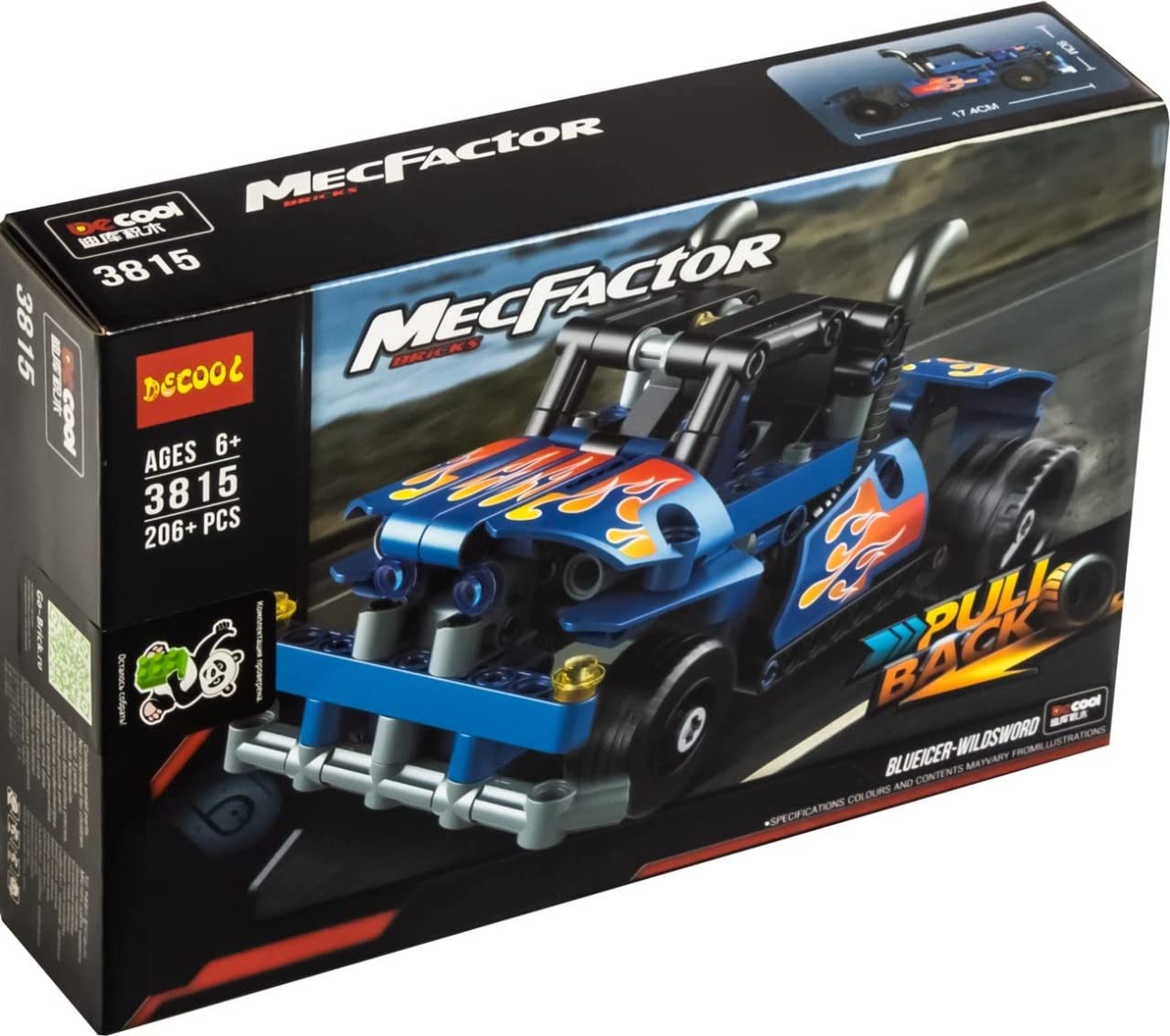 MECFACTOR 3815 BLUEICER-WILDSWORD DECOOL LEGO PULL BACK