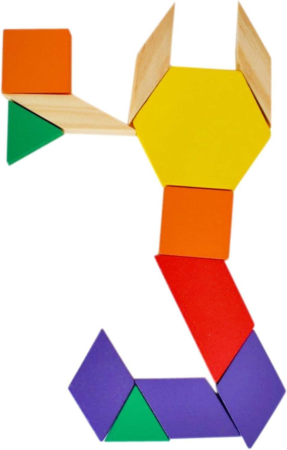 60 Pieces Puzzle Blocks Wooden Toys Tangrams Puzzles Small Size