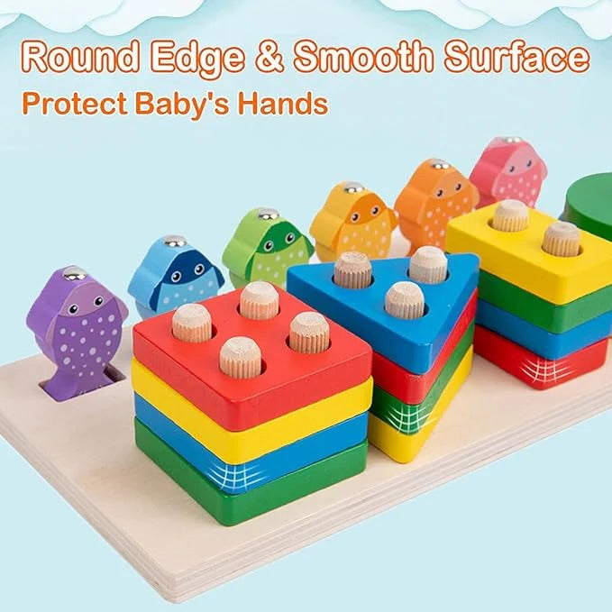 2 in 1 Fishing Column 6 fishes and 4 shapes