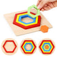 10 Colorful Geometrical Shape Wooden Puzzle Toy