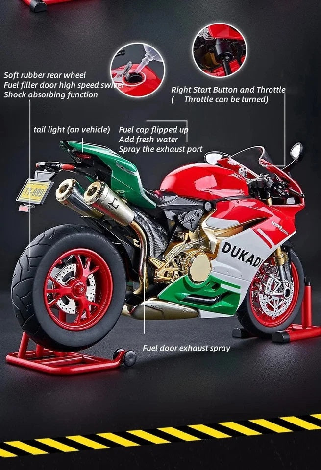 Ducati 1199 Panigale R Alloy Motorcycle Diecast Model Bootable Sprayable With Sound Light Toy MAS KIDZ