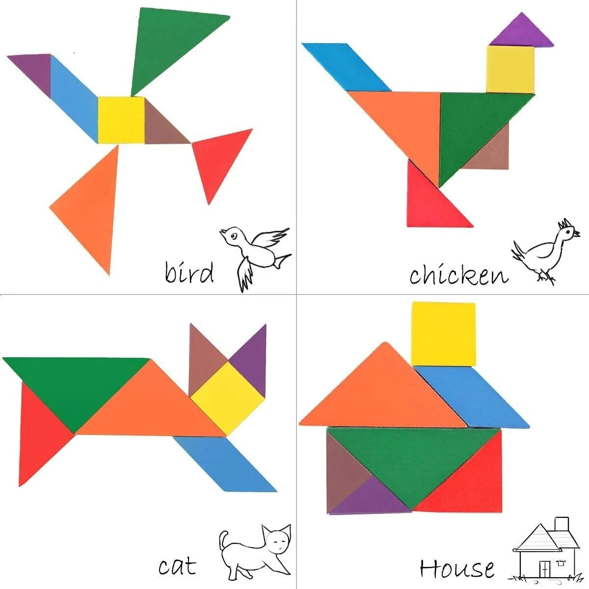 Wooden Tangram Puzzle Sheet 2824 MAS KIDZ