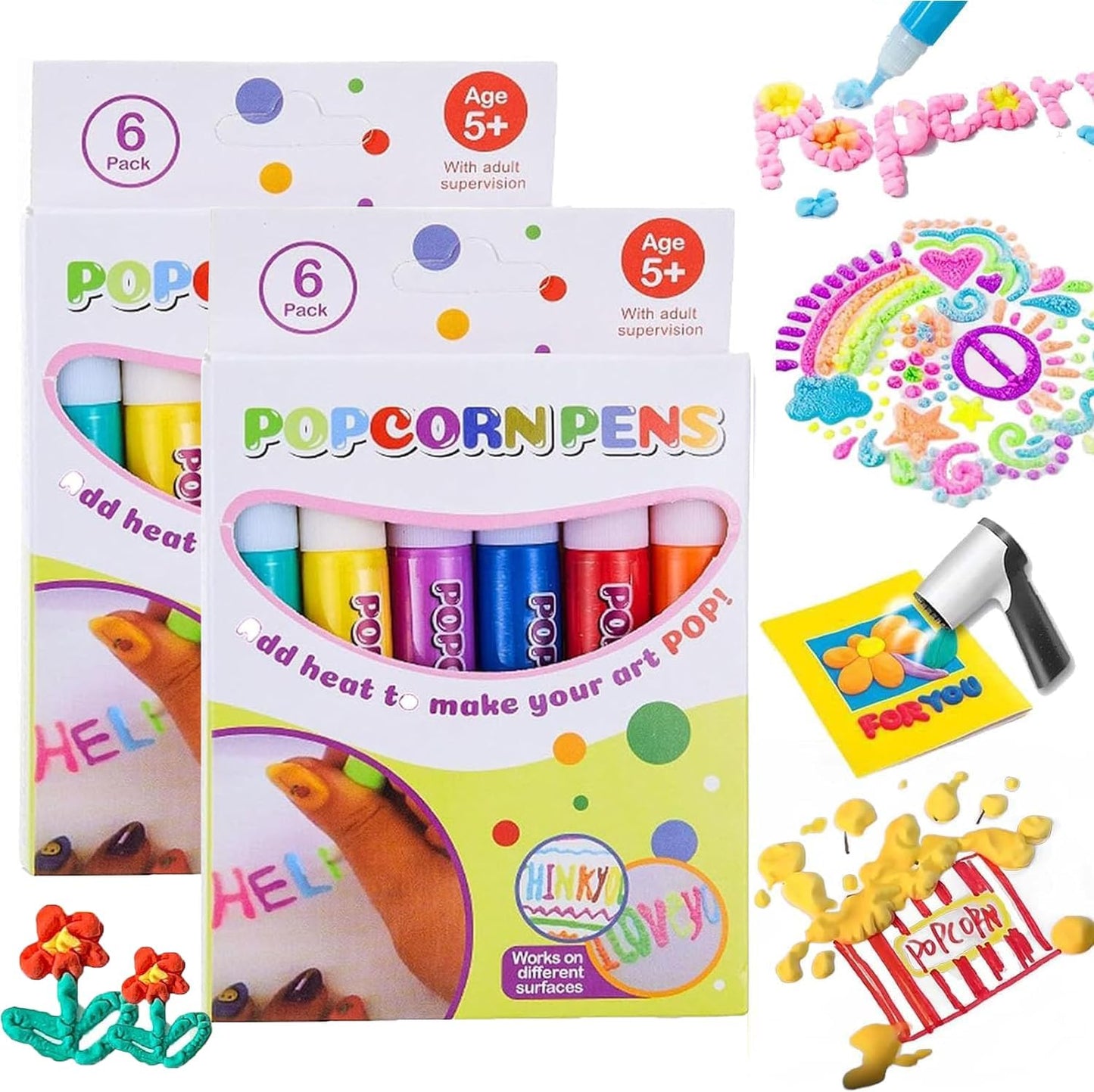 Magic 3D Popcorn Pens DIY Puffy Bubble Drawing Pens Kit MAS KIDZ