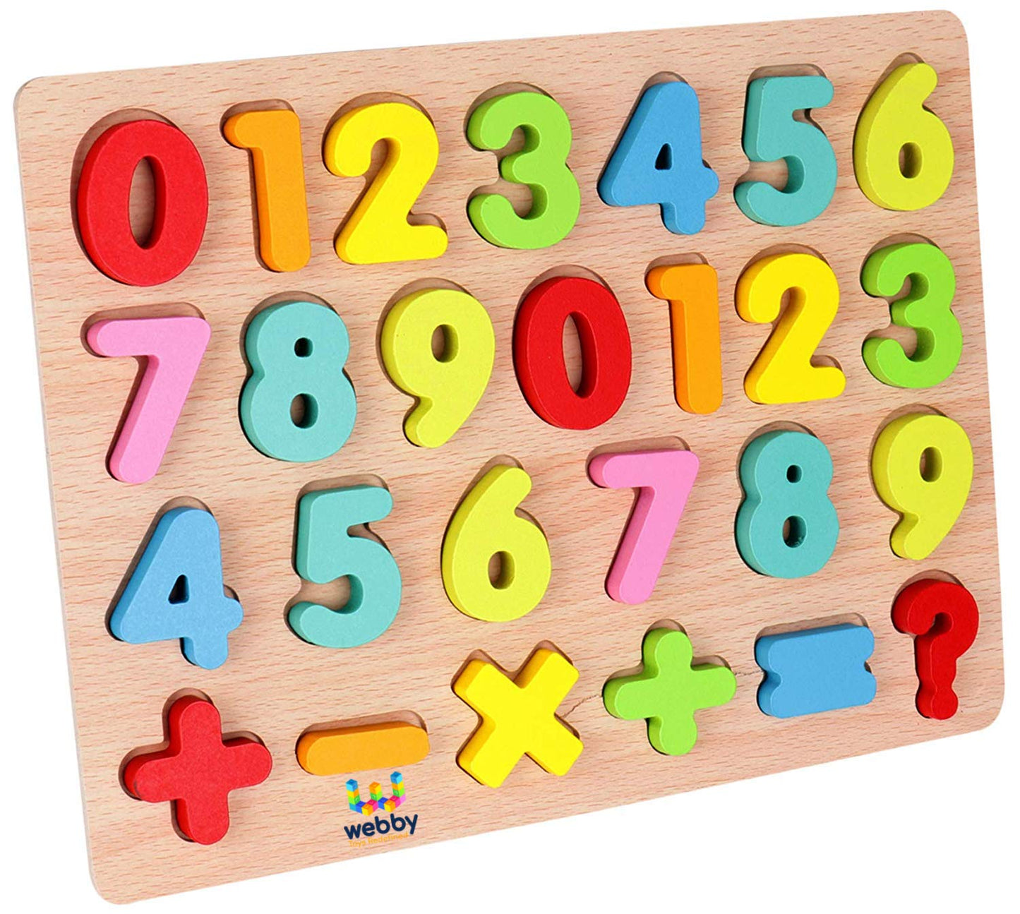 Wooden 3D Number 0-9 0-9 and +- etc imported