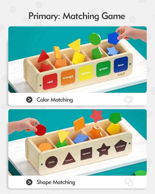 Wooden Sorting Box 02 24-25 Shape and Color Sorting Activity MAS KIDZ