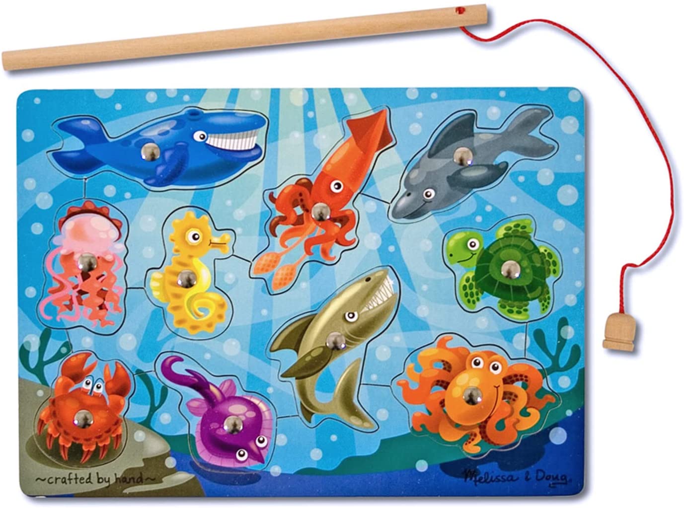 Magnetic Fishing Catch Wooden board 8 piece